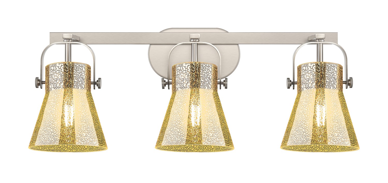 Three Light Bath Vanity by Innovations - Downtown Urban Collection, Satin Nickel Finish - 423-3W-SN-G411-6ME