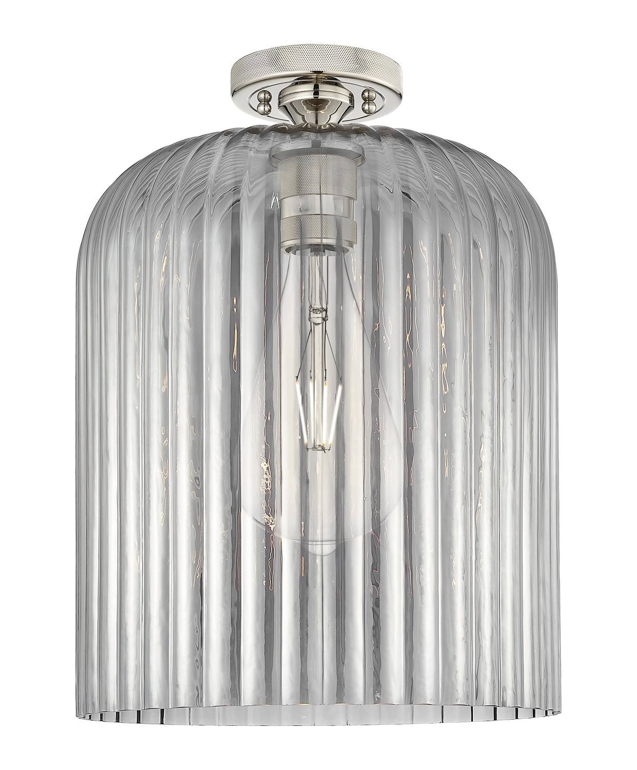 One Light Flush Mount by Innovations - Downtown Urban Collection, Polished Nickel Finish - 434-1F-PN-G559-12SM