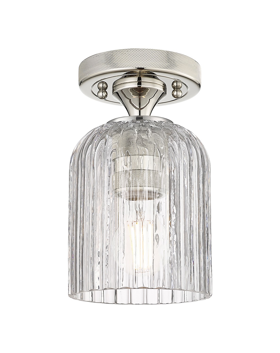 One Light Flush Mount by Innovations - Downtown Urban Collection, Polished Nickel Finish - 434-1F-PN-G559-5CL