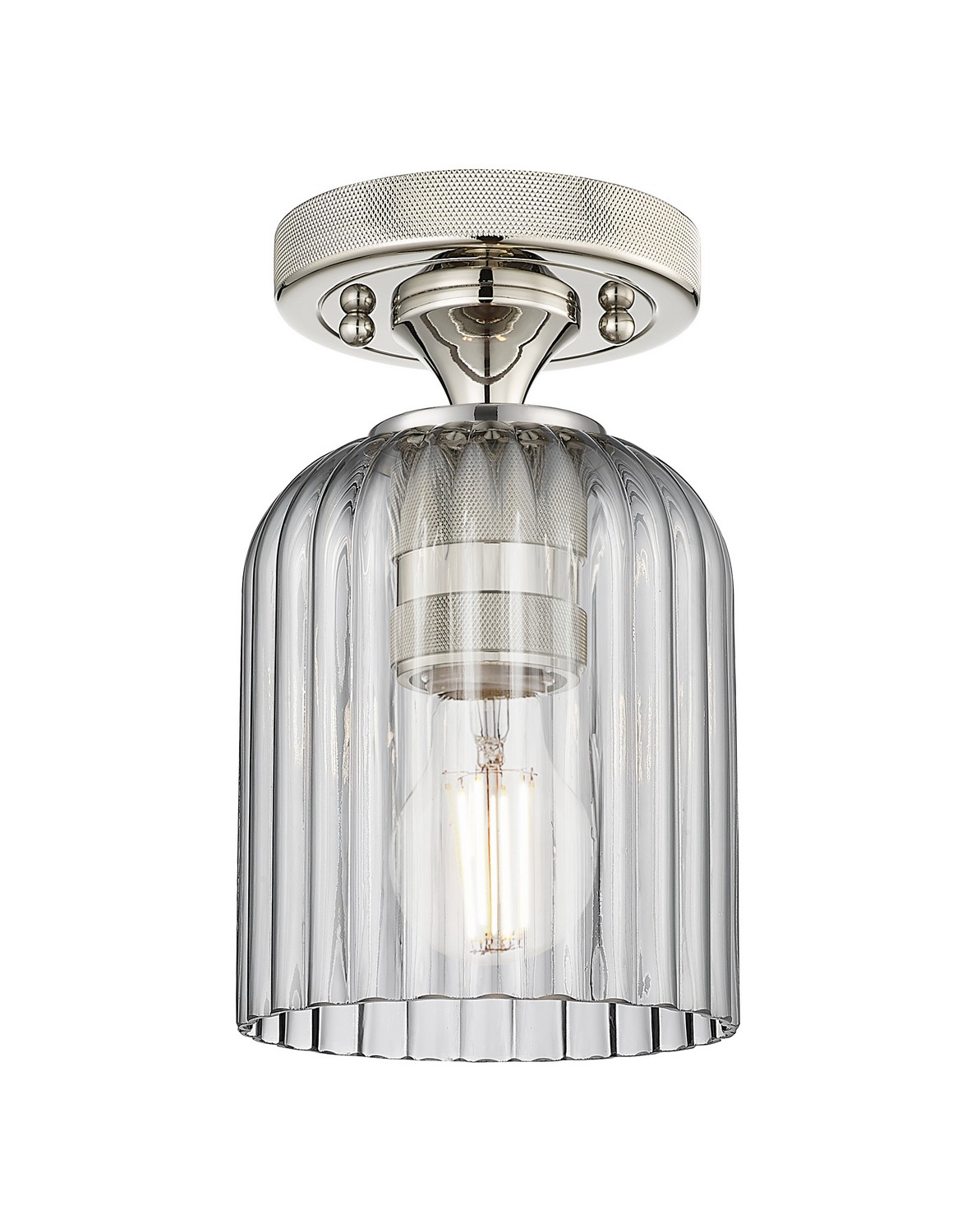 One Light Flush Mount by Innovations - Downtown Urban Collection, Polished Nickel Finish - 434-1F-PN-G559-5SM