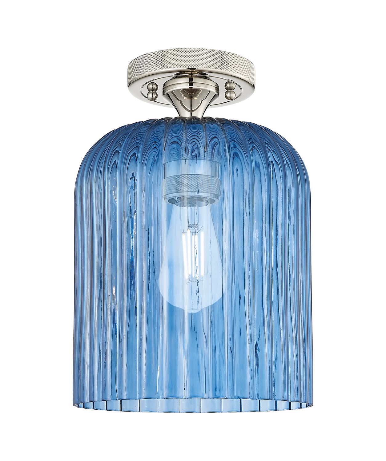 One Light Flush Mount by Innovations - Downtown Urban Collection, Polished Nickel Finish - 434-1F-PN-G559-8BL
