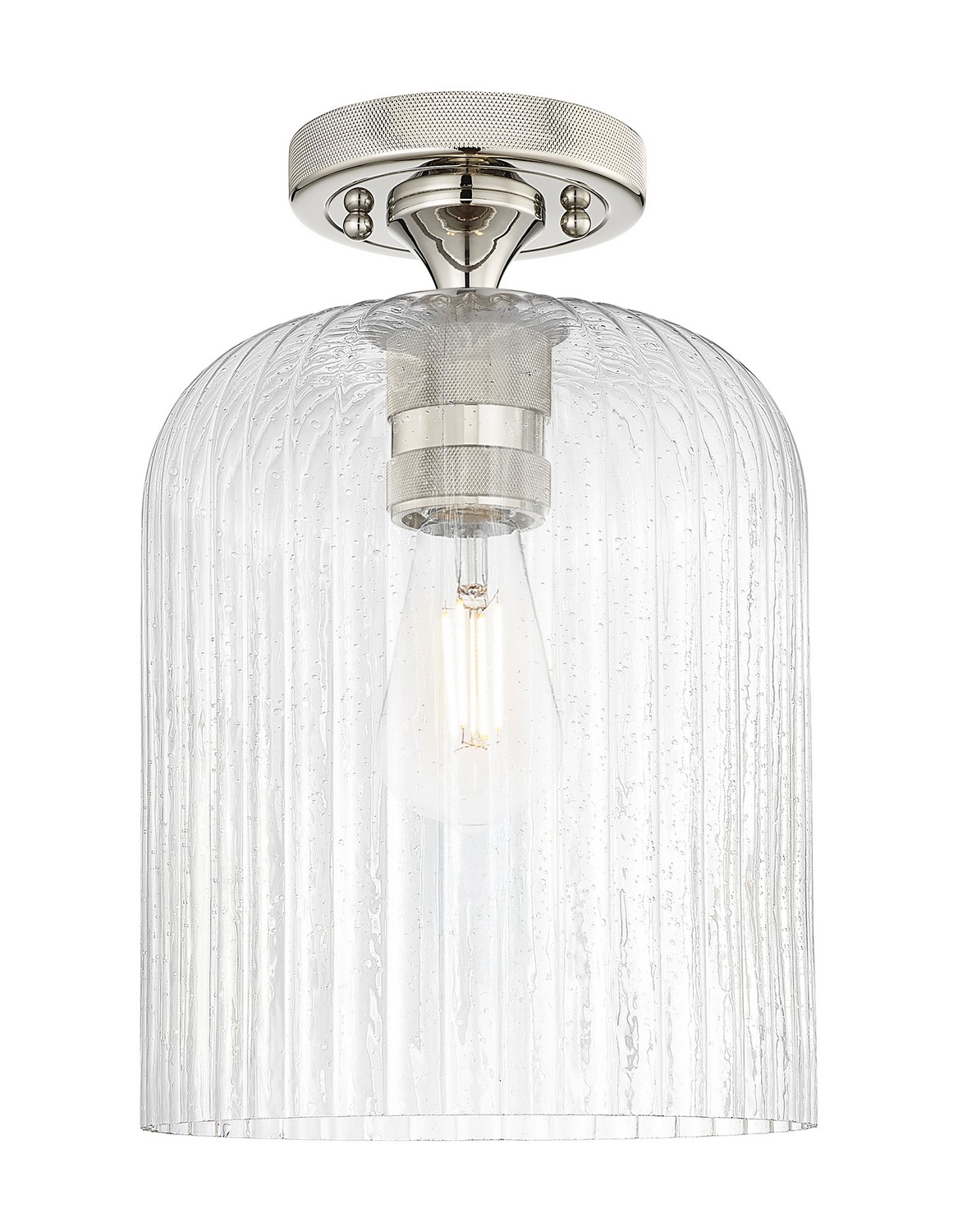 One Light Flush Mount by Innovations - Downtown Urban Collection, Polished Nickel Finish - 434-1F-PN-G559-8SDY