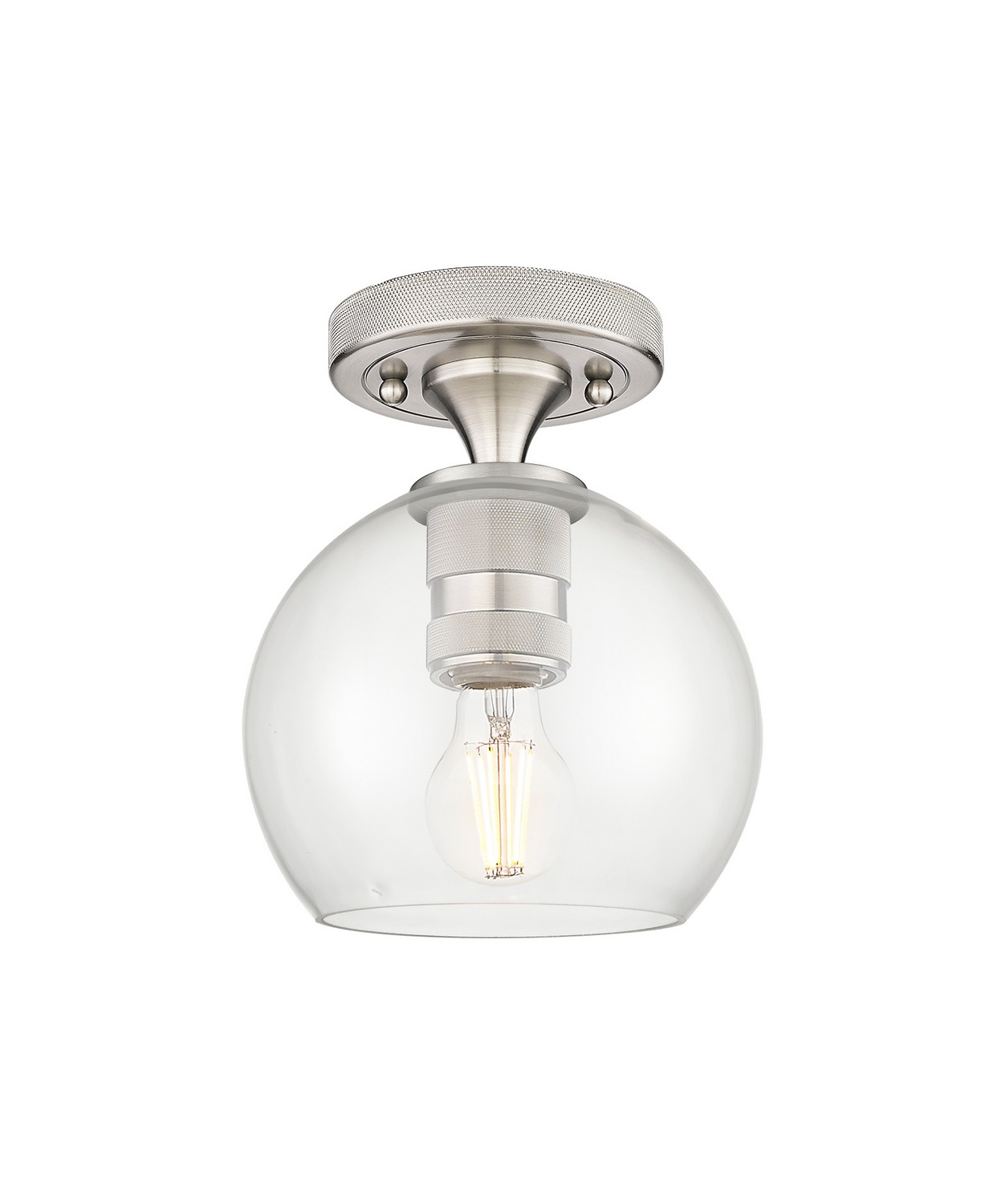 One Light Flush Mount by Innovations - Downtown Urban Collection, Satin Nickel Finish - 434-1F-SN-G122-6