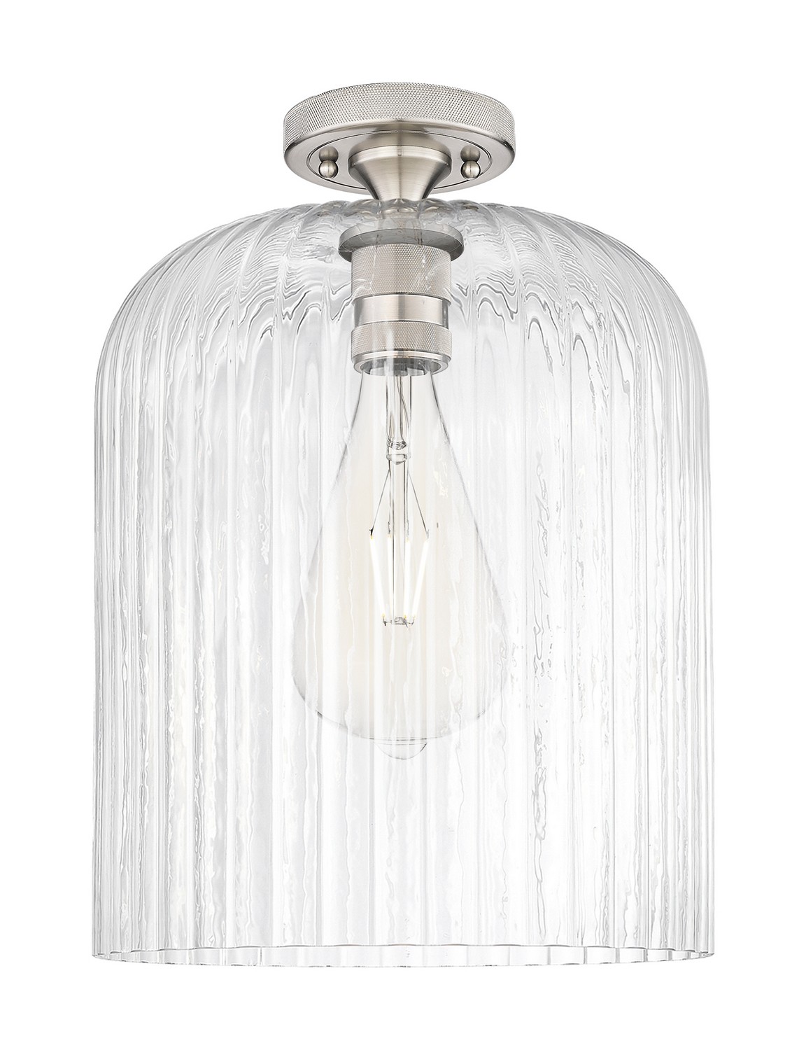 One Light Flush Mount by Innovations - Downtown Urban Collection, Satin Nickel Finish - 434-1F-SN-G559-12CL
