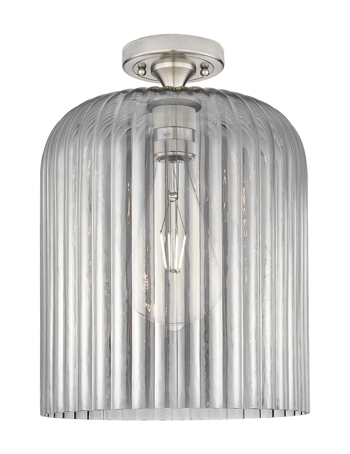 One Light Flush Mount by Innovations - Downtown Urban Collection, Satin Nickel Finish - 434-1F-SN-G559-12SM