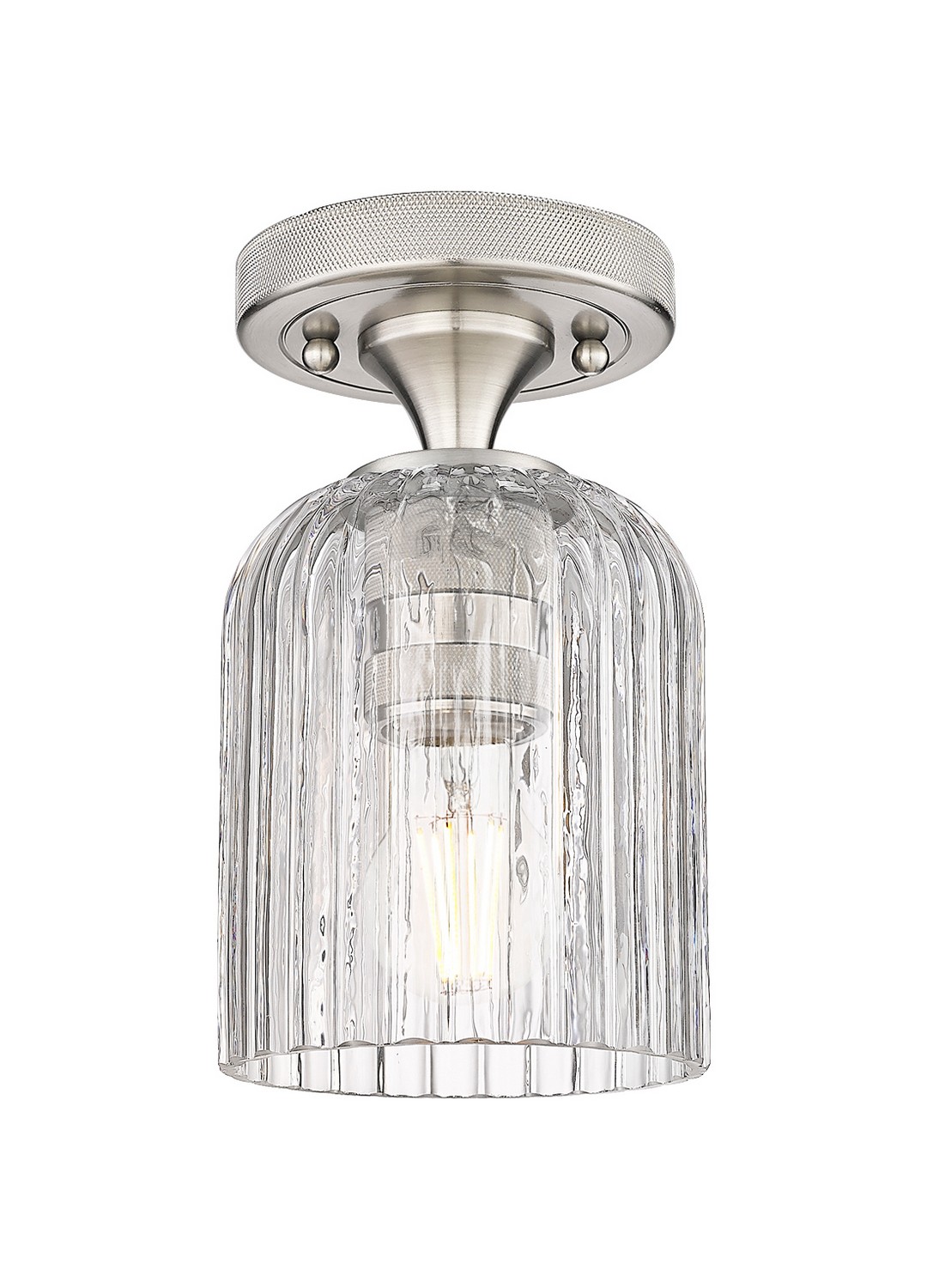 One Light Flush Mount by Innovations - Downtown Urban Collection, Satin Nickel Finish - 434-1F-SN-G559-5CL