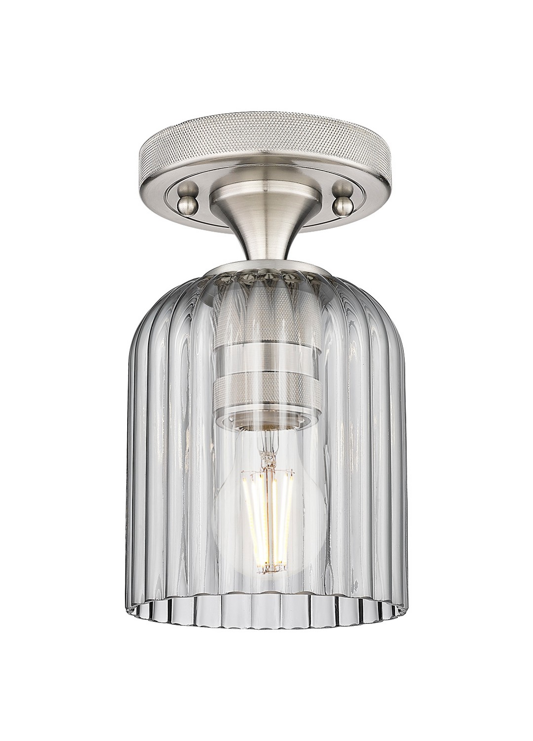 One Light Flush Mount by Innovations - Downtown Urban Collection, Satin Nickel Finish - 434-1F-SN-G559-5SM