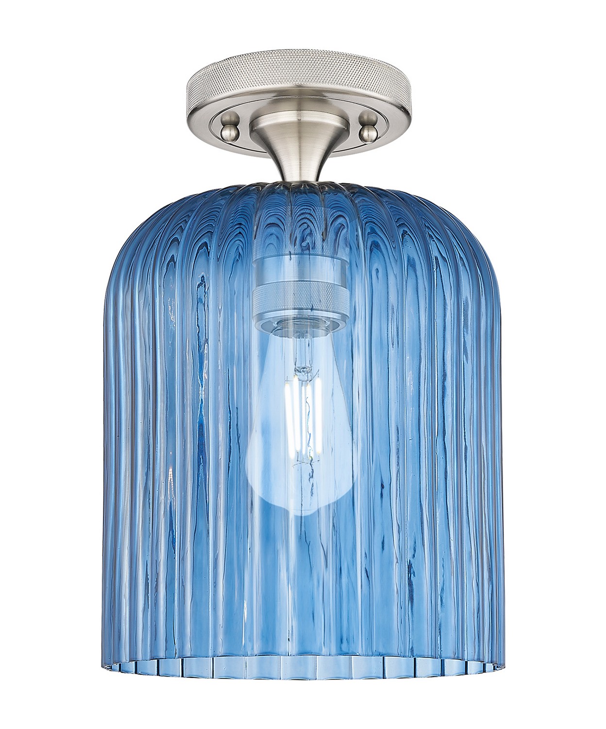 One Light Flush Mount by Innovations - Downtown Urban Collection, Satin Nickel Finish - 434-1F-SN-G559-8BL