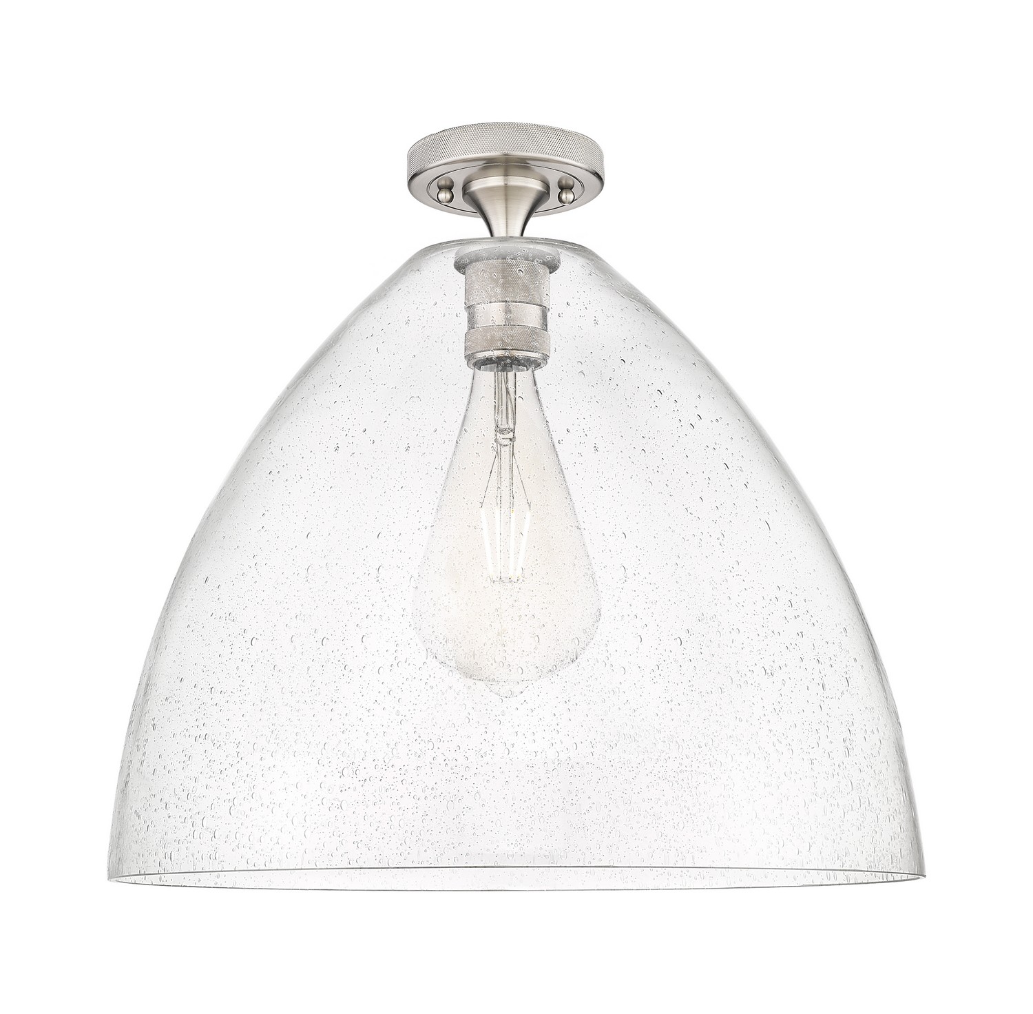 One Light Flush Mount by Innovations - Downtown Urban Collection, Satin Nickel Finish - 434-1F-SN-GBD-164