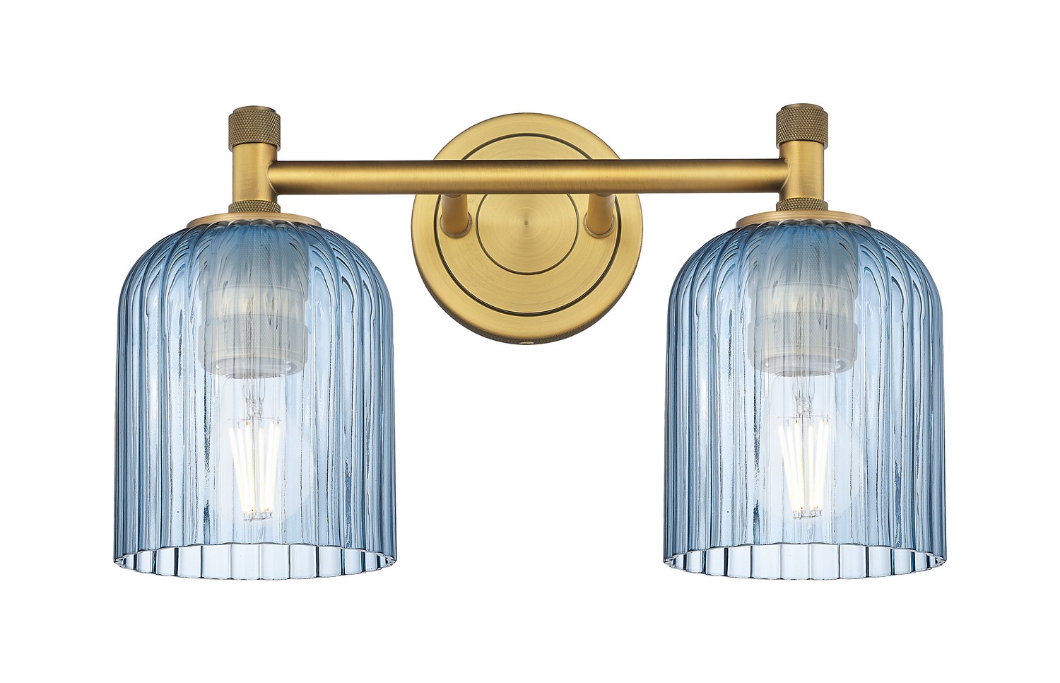 Two Light Bath Vanity by Innovations - Downtown Urban Collection, Brushed Brass Finish - 434-2W-BB-G559-5BL
