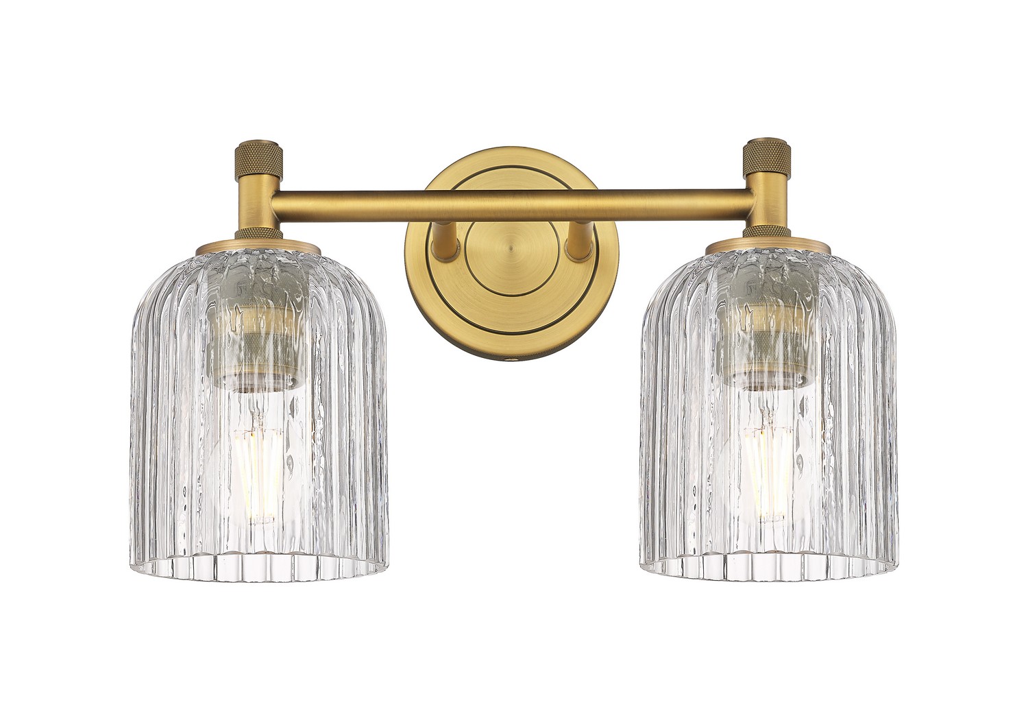 Two Light Bath Vanity by Innovations - Downtown Urban Collection, Brushed Brass Finish - 434-2W-BB-G559-5CL