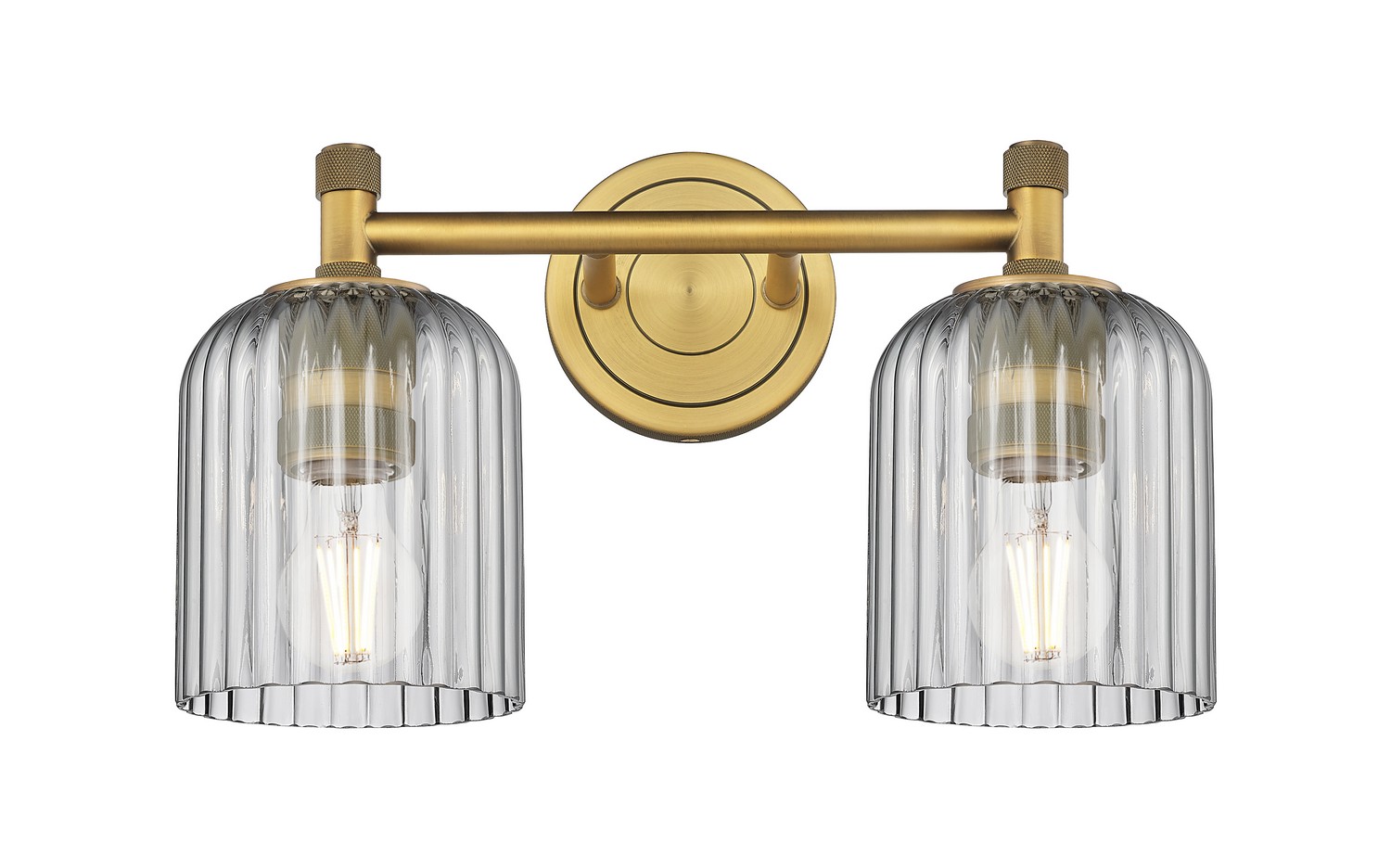 Two Light Bath Vanity by Innovations - Downtown Urban Collection, Brushed Brass Finish - 434-2W-BB-G559-5SM