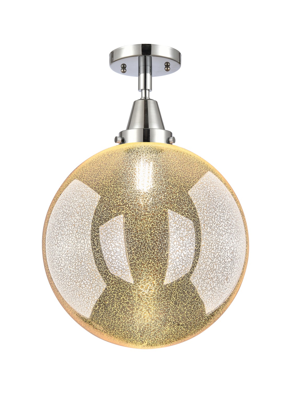 One Light Semi-Flush Mount by Innovations - Caden Collection, Polished Chrome Finish - 447-1C-PC-G208-12