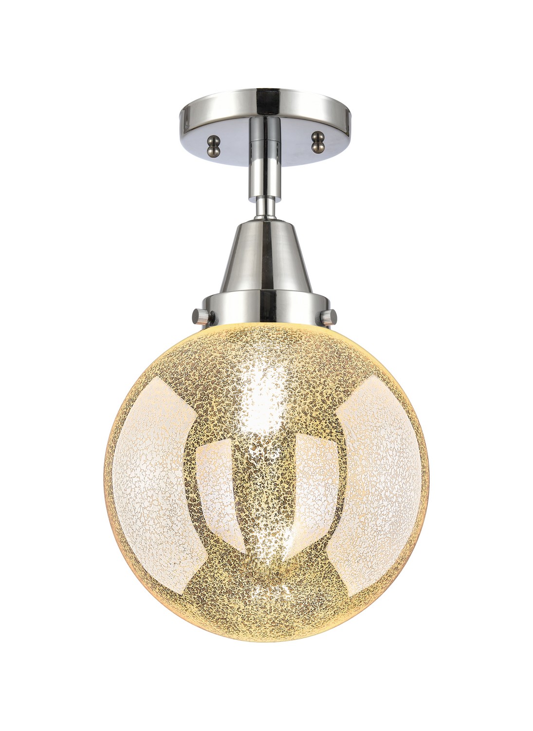 One Light Semi-Flush Mount by Innovations - Caden Collection, Polished Chrome Finish - 447-1C-PC-G208-8