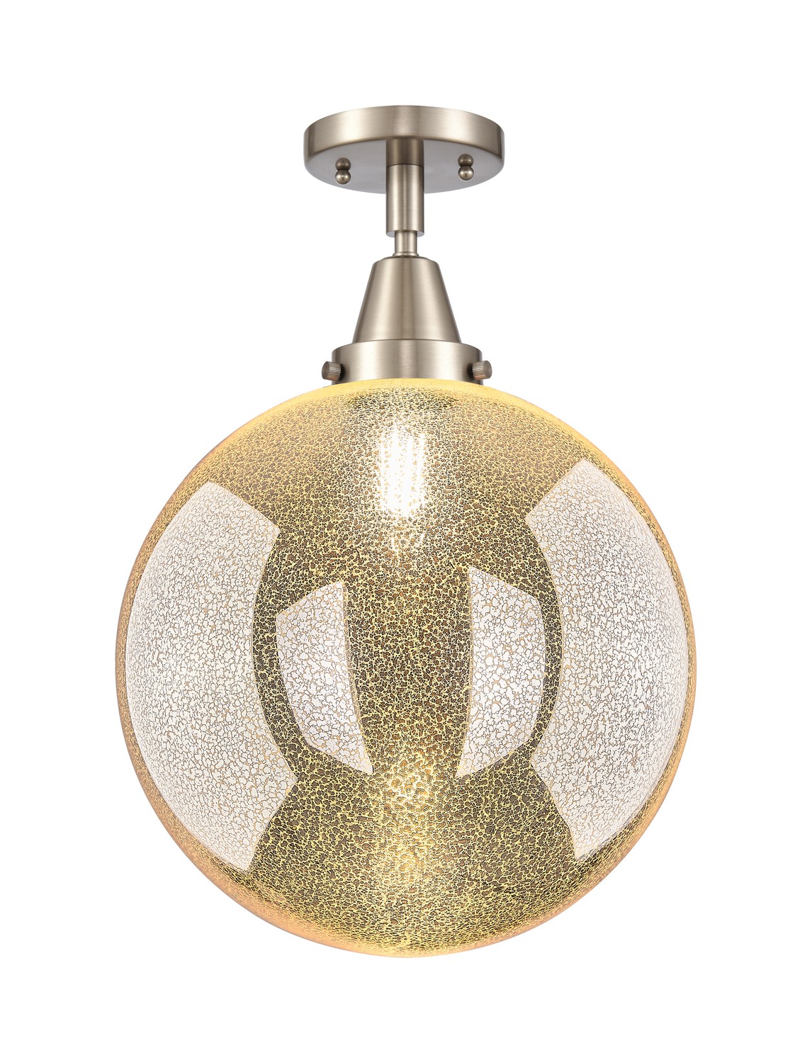 One Light Semi-Flush Mount by Innovations - Caden Collection, Brushed Satin Nickel Finish - 447-1C-SN-G208-12