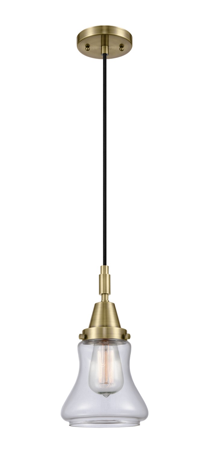 One Light Mini Pendant by Innovations - Caden Collection, Antique Brass Finish - 447-1P-AB-G192