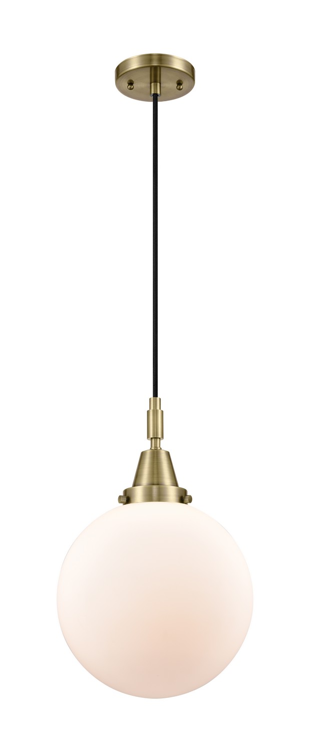 One Light Mini Pendant by Innovations - Caden Collection, Antique Brass Finish - 447-1P-AB-G201-10