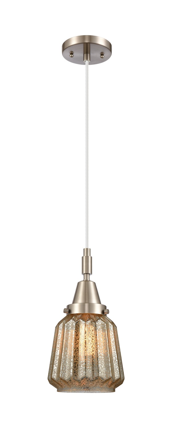 One Light Mini Pendant by Innovations - Caden Collection, Brushed Satin Nickel Finish - 447-1P-SN-G146
