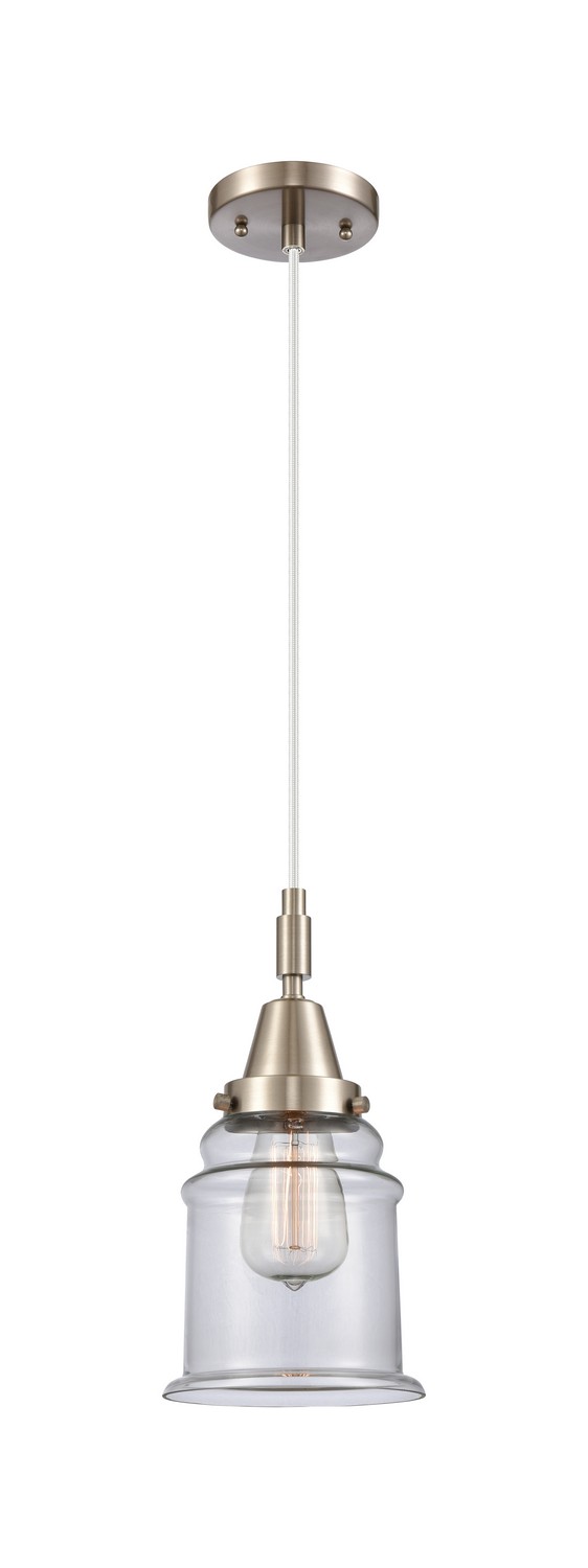 One Light Mini Pendant by Innovations - Caden Collection, Brushed Satin Nickel Finish - 447-1P-SN-G182