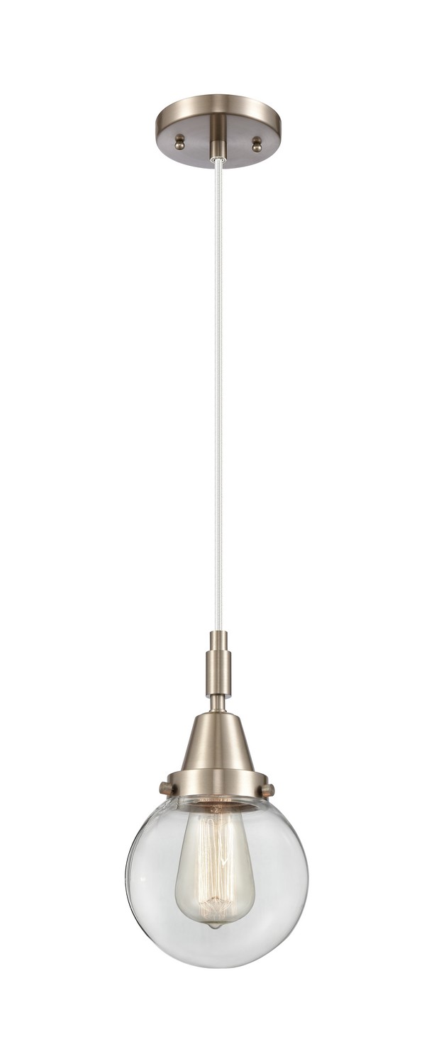 One Light Mini Pendant by Innovations - Caden Collection, Brushed Satin Nickel Finish - 447-1P-SN-G202-6