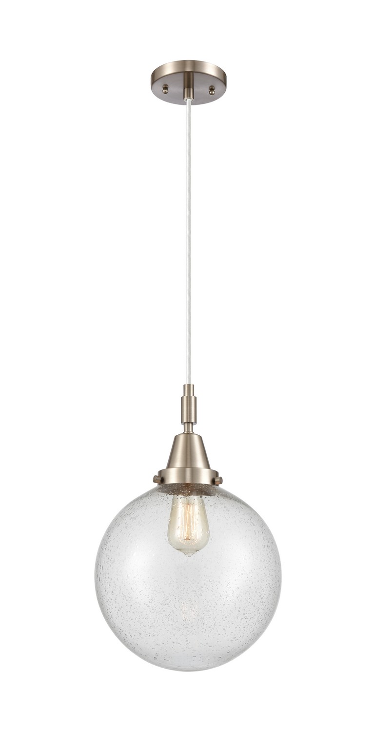 One Light Mini Pendant by Innovations - Caden Collection, Brushed Satin Nickel Finish - 447-1P-SN-G204-10