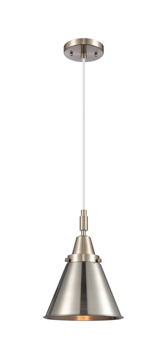 One Light Mini Pendant by Innovations - Caden Collection, Brushed Satin Nickel Finish - 447-1P-SN-M13-SN