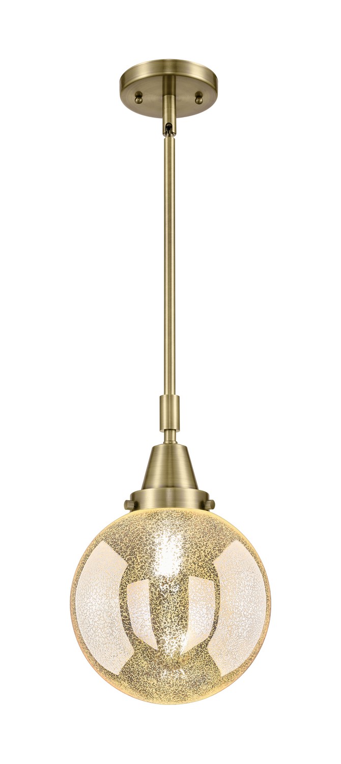 One Light Mini Pendant by Innovations - Caden Collection, Antique Brass Finish - 447-1S-AB-G208-8