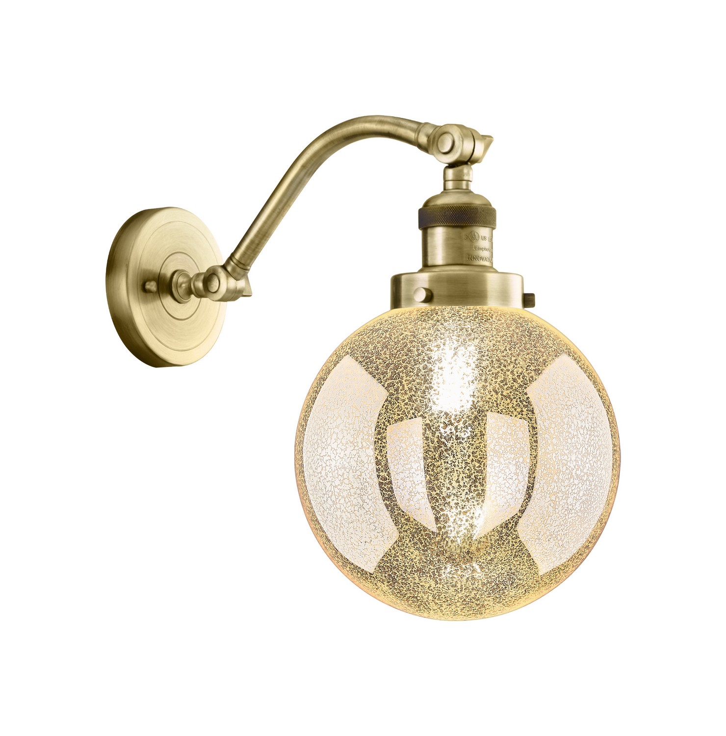 One Light Wall Sconce by Innovations - Franklin Restoration Collection, Antique Brass Finish - 515-1W-AB-G208-8