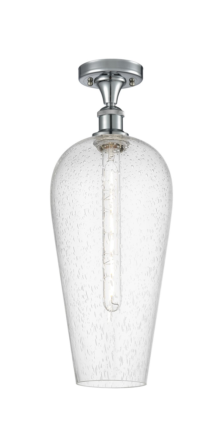 One Light Semi-Flush Mount by Innovations - Ballston Collection, Polished Chrome Finish - 516-1C-PC-G456-8SDY