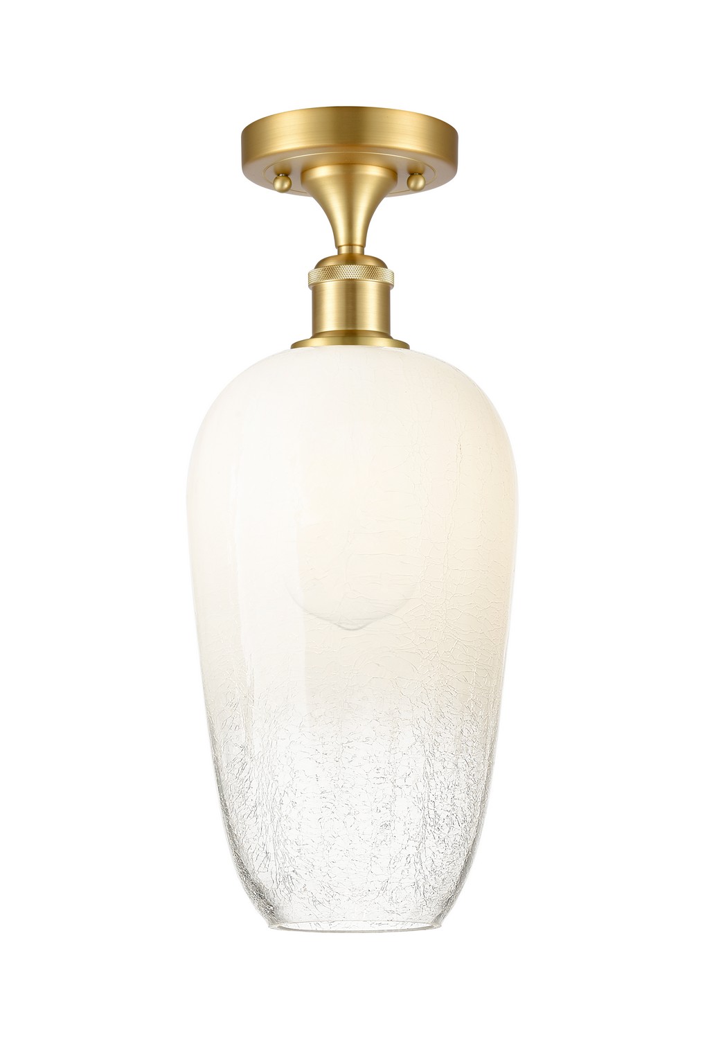 One Light Semi-Flush Mount by Innovations - Ballston Collection, Satin Gold Finish - 516-1C-SG-G484-7OP