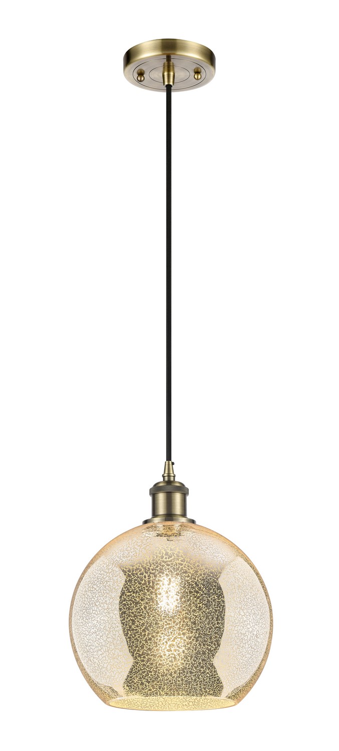 One Light Mini Pendant by Innovations - Ballston Collection, Antique Brass Finish - 516-1P-AB-G128-10