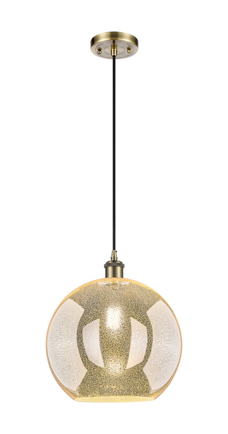 One Light Mini Pendant by Innovations - Ballston Collection, Antique Brass Finish - 516-1P-AB-G128-12