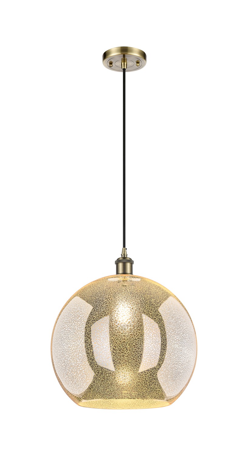 One Light Pendant by Innovations - Ballston Collection, Antique Brass Finish - 516-1P-AB-G128-14