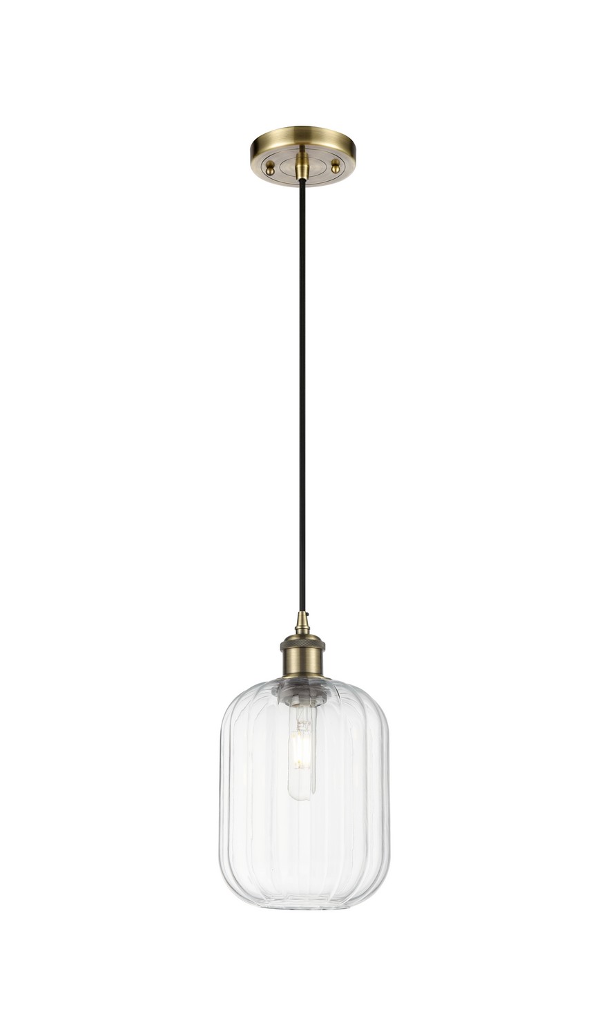 One Light Mini Pendant by Innovations - Ballston Collection, Antique Brass Finish - 516-1P-AB-G460-7CL