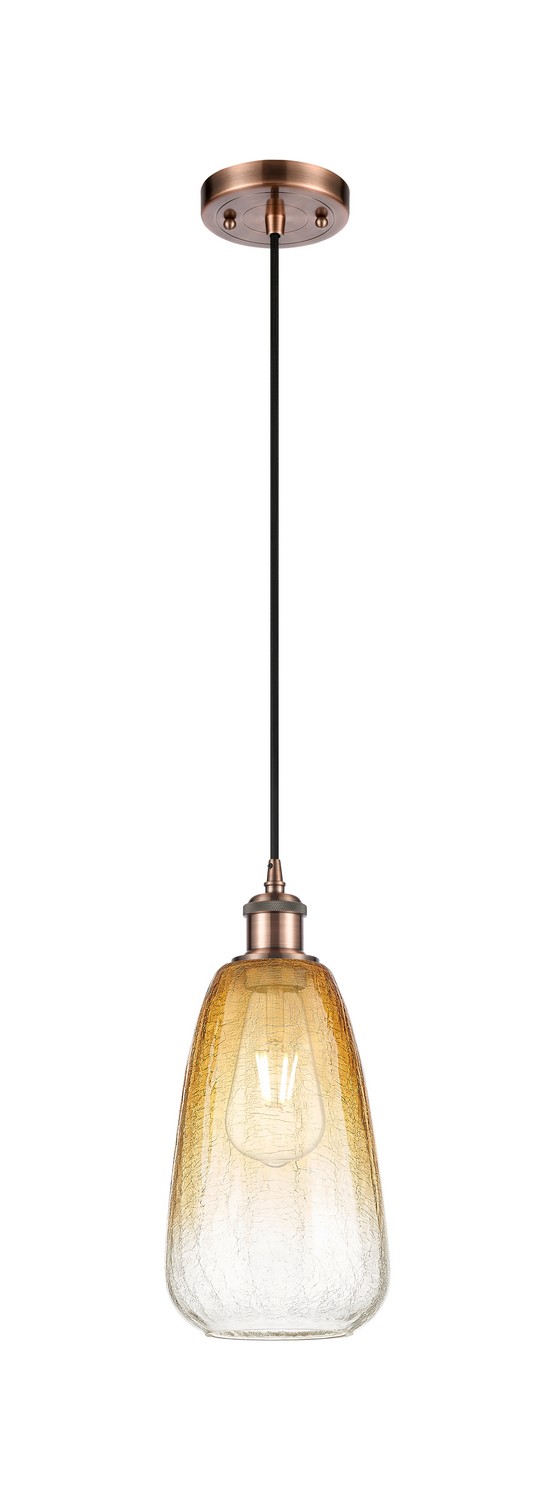 One Light Mini Pendant by Innovations - Ballston Collection, Antique Copper Finish - 516-1P-AC-G480-6AM