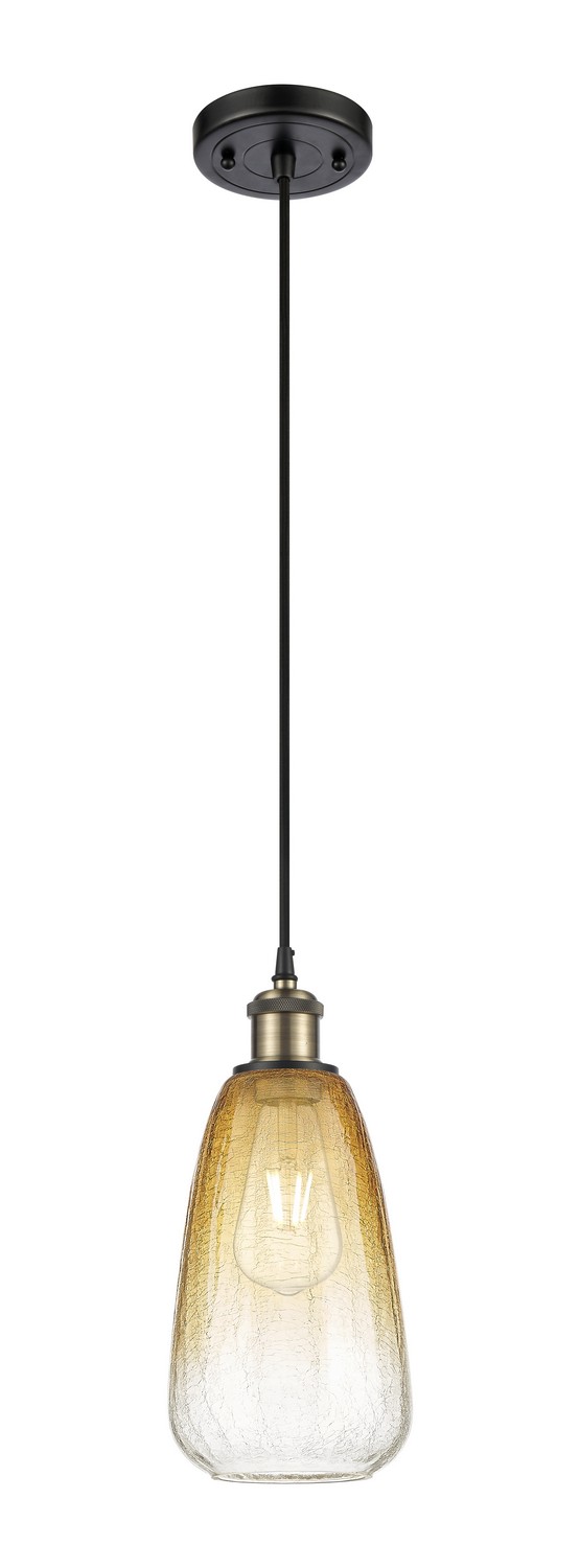One Light Mini Pendant by Innovations - Ballston Collection, Black Antique Brass Finish - 516-1P-BAB-G480-6AM