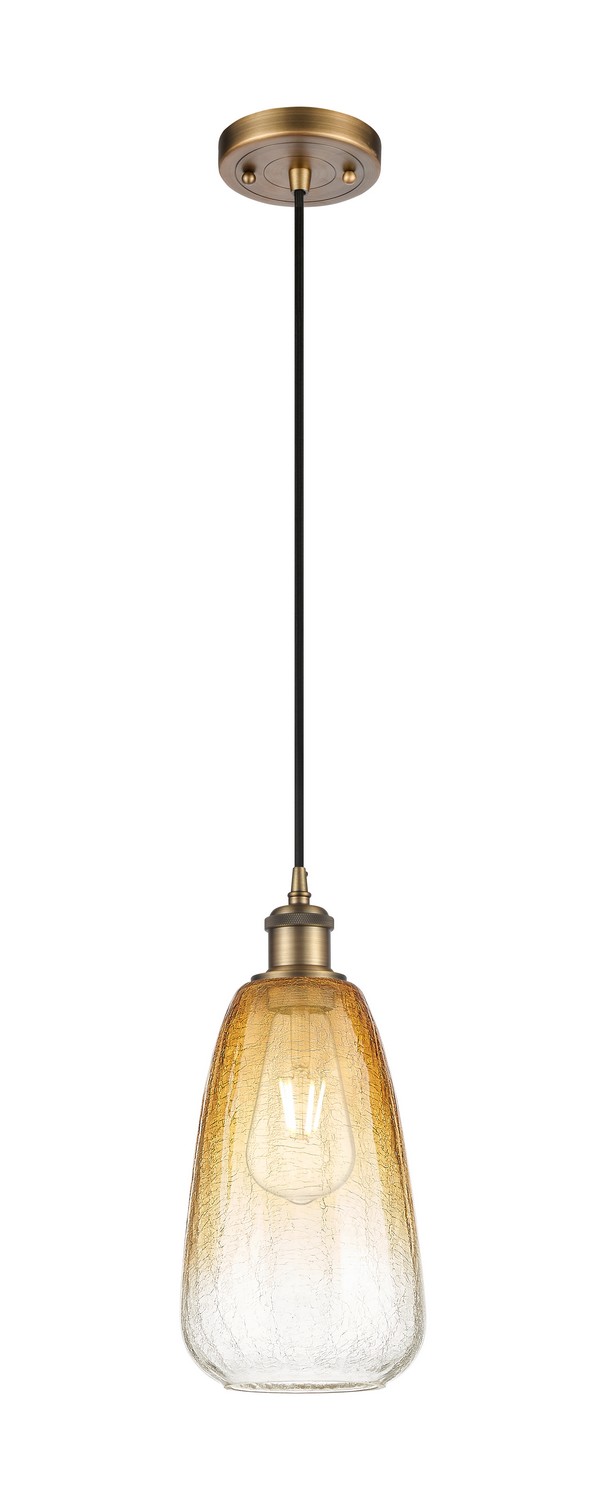 One Light Mini Pendant by Innovations - Ballston Collection, Brushed Brass Finish - 516-1P-BB-G480-6AM