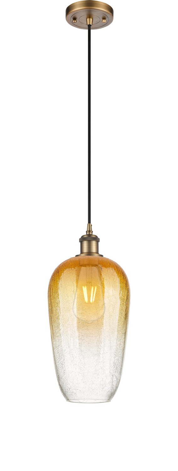 One Light Mini Pendant by Innovations - Ballston Collection, Brushed Brass Finish - 516-1P-BB-G484-7AM