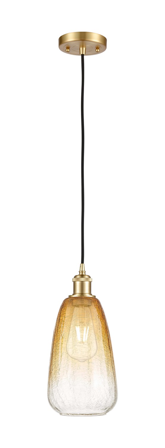 One Light Mini Pendant by Innovations - Ballston Collection, Satin Gold Finish - 516-1P-SG-G480-6AM