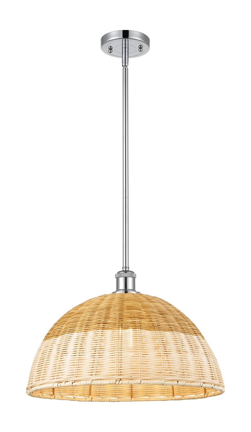 One Light Mini Pendant by Innovations - Ballston Collection, Polished Chrome Finish - 516-1S-PC-NBD2-16-NAT