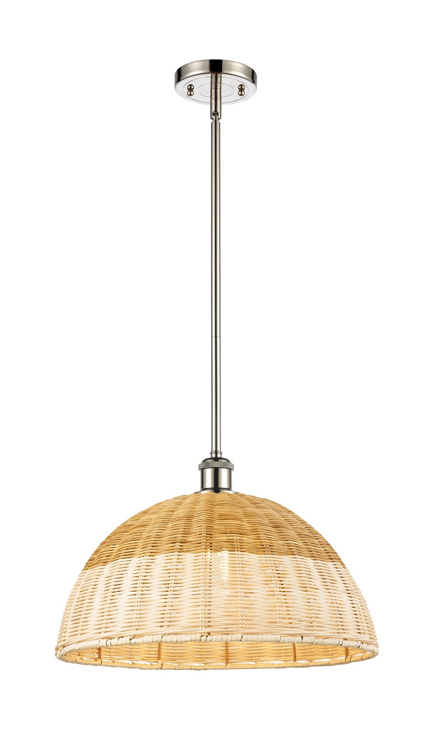 One Light Mini Pendant by Innovations - Ballston Collection, Polished Nickel Finish - 516-1S-PN-NBD2-16-NAT