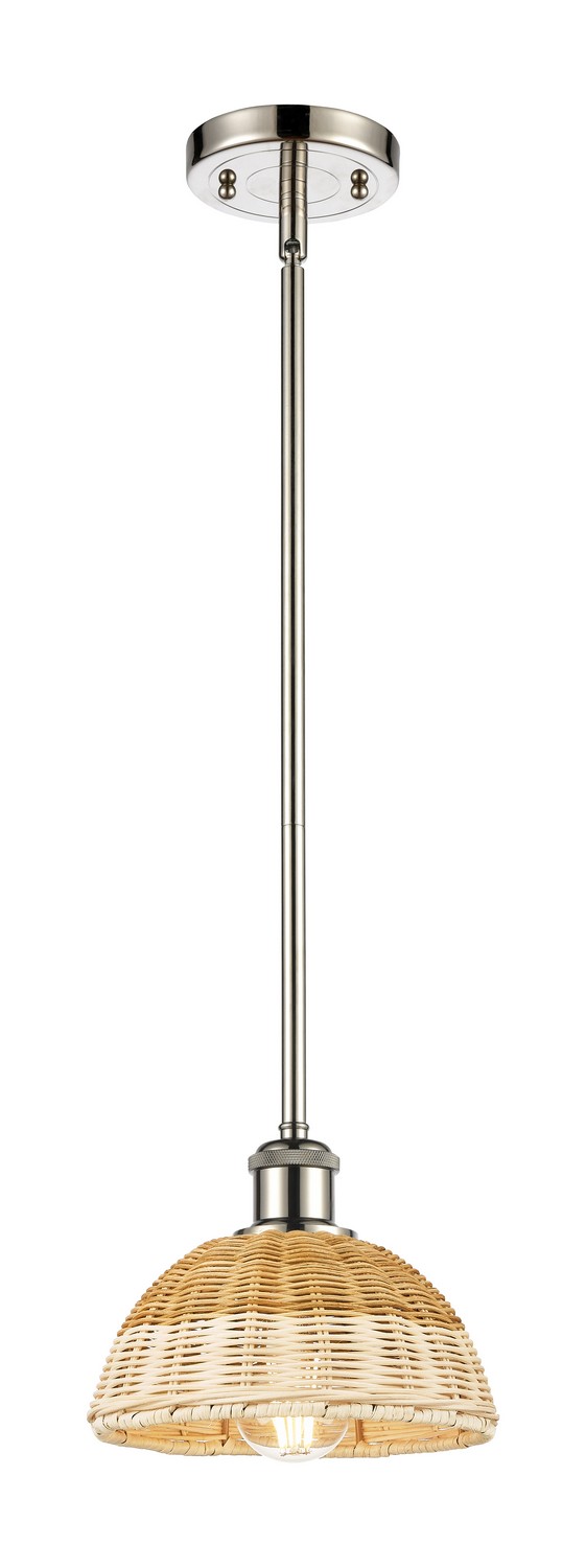 One Light Mini Pendant by Innovations - Ballston Collection, Polished Nickel Finish - 516-1S-PN-NBD2-75-NAT