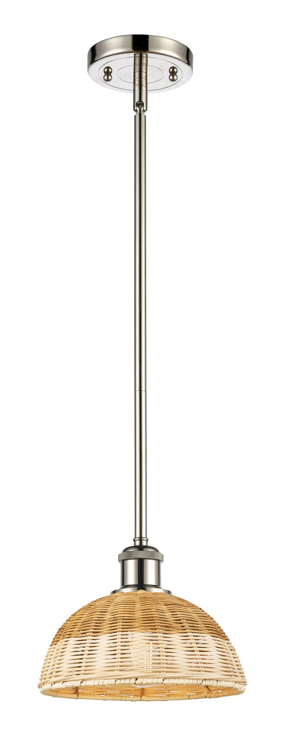 One Light Mini Pendant by Innovations - Ballston Collection, Polished Nickel Finish - 516-1S-PN-NBD2-9-NAT