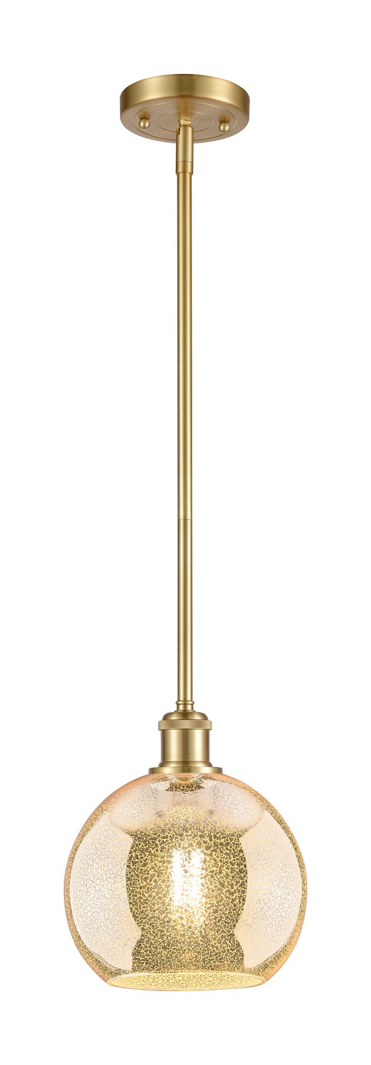 One Light Mini Pendant by Innovations - Ballston Collection, Satin Gold Finish - 516-1S-SG-G128-8