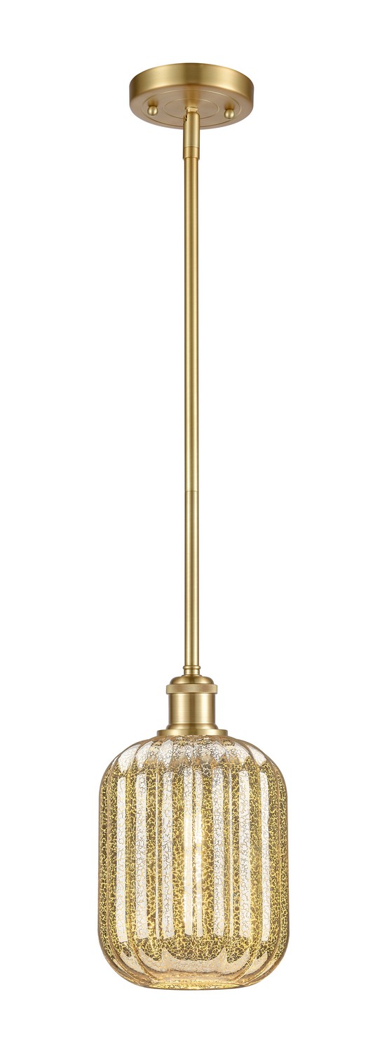 One Light Mini Pendant by Innovations - Ballston Collection, Satin Gold Finish - 516-1S-SG-G460-7ME