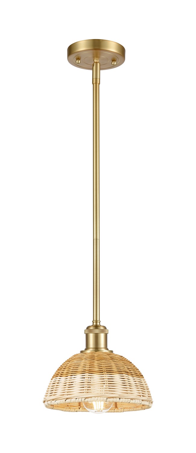 One Light Mini Pendant by Innovations - Ballston Collection, Satin Gold Finish - 516-1S-SG-NBD2-75-NAT