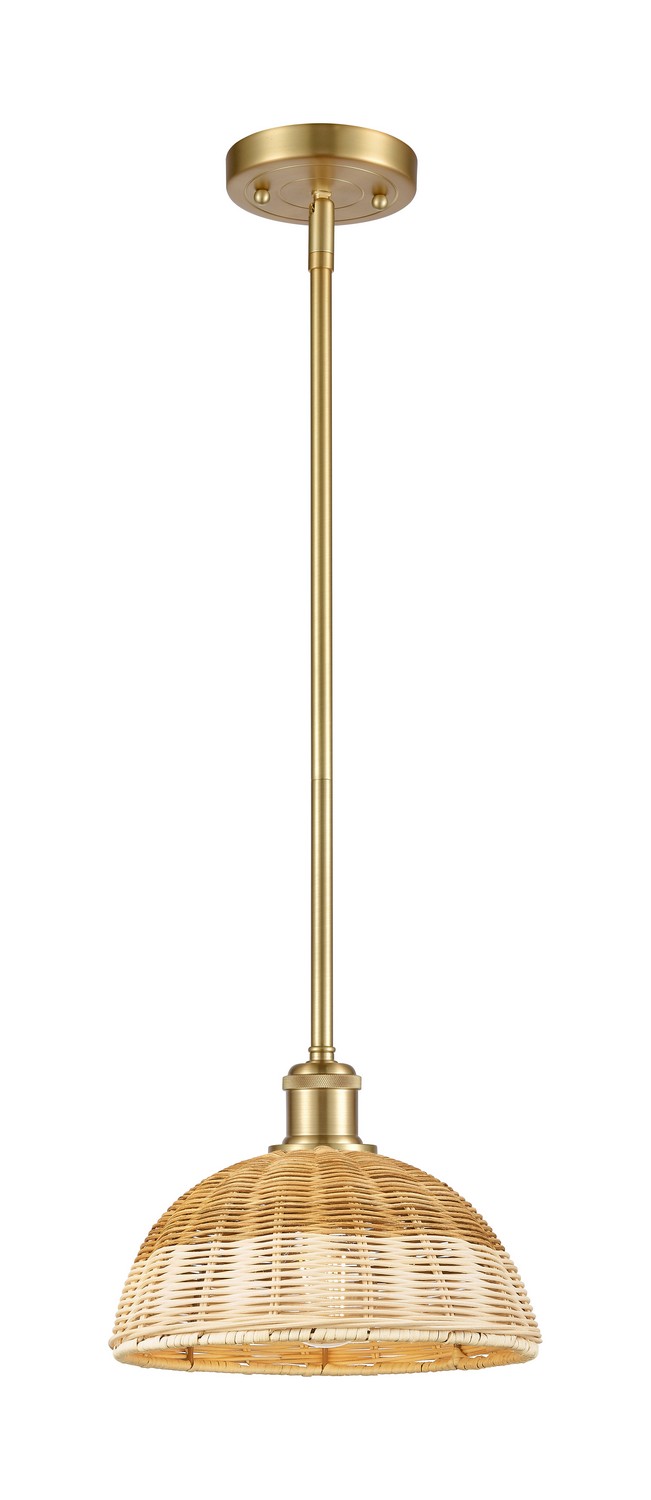 One Light Mini Pendant by Innovations - Ballston Collection, Satin Gold Finish - 516-1S-SG-NBD2-9-NAT