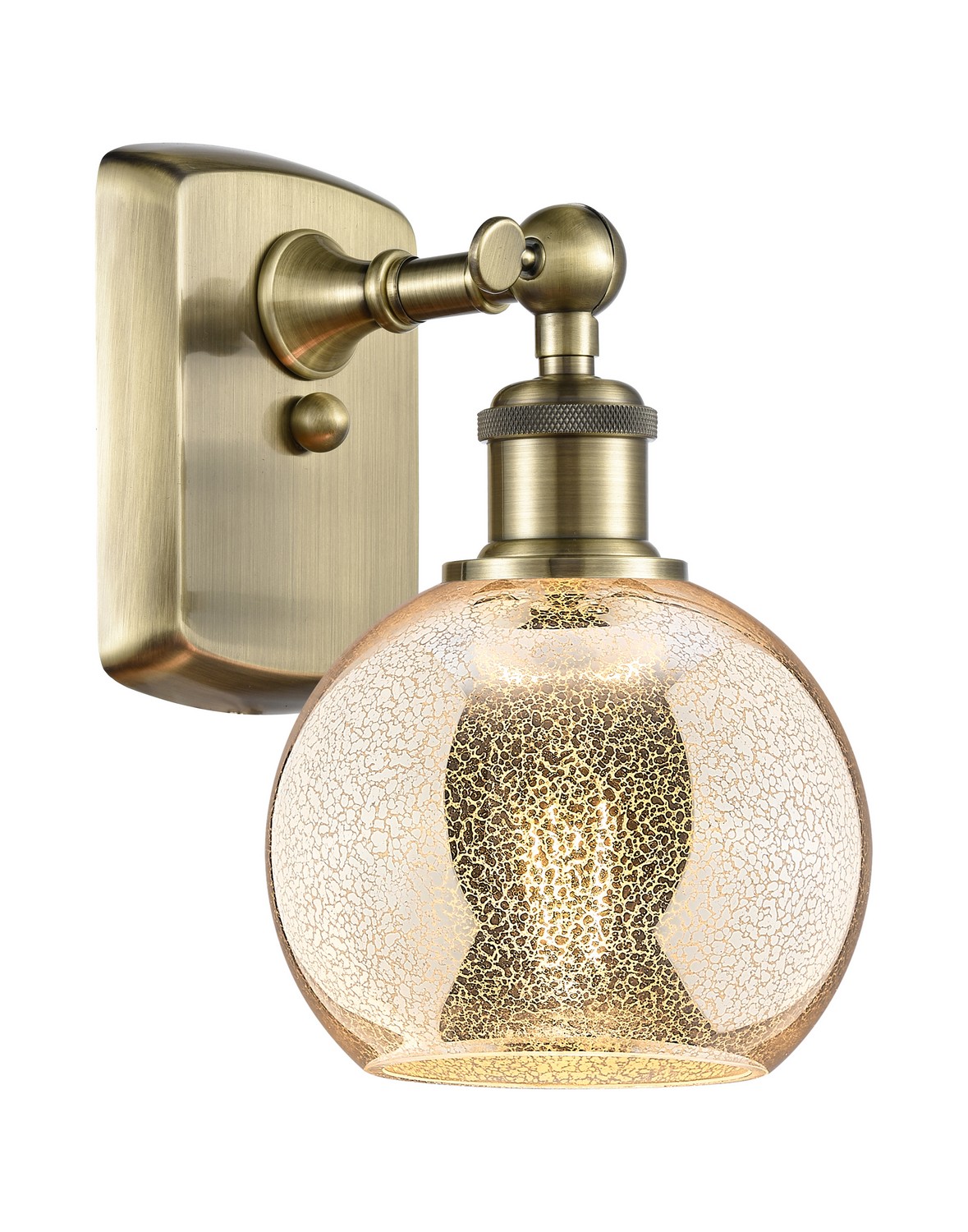 One Light Wall Sconce by Innovations - Ballston Collection, Antique Brass Finish - 516-1W-AB-G128-6