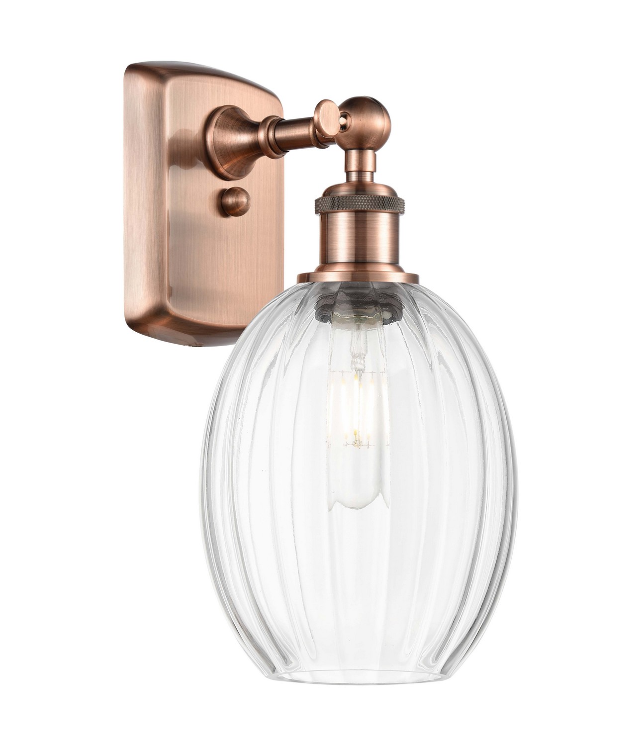 One Light Wall Sconce by Innovations - Ballston Collection, Antique Copper Finish - 516-1W-AC-G459-6CL