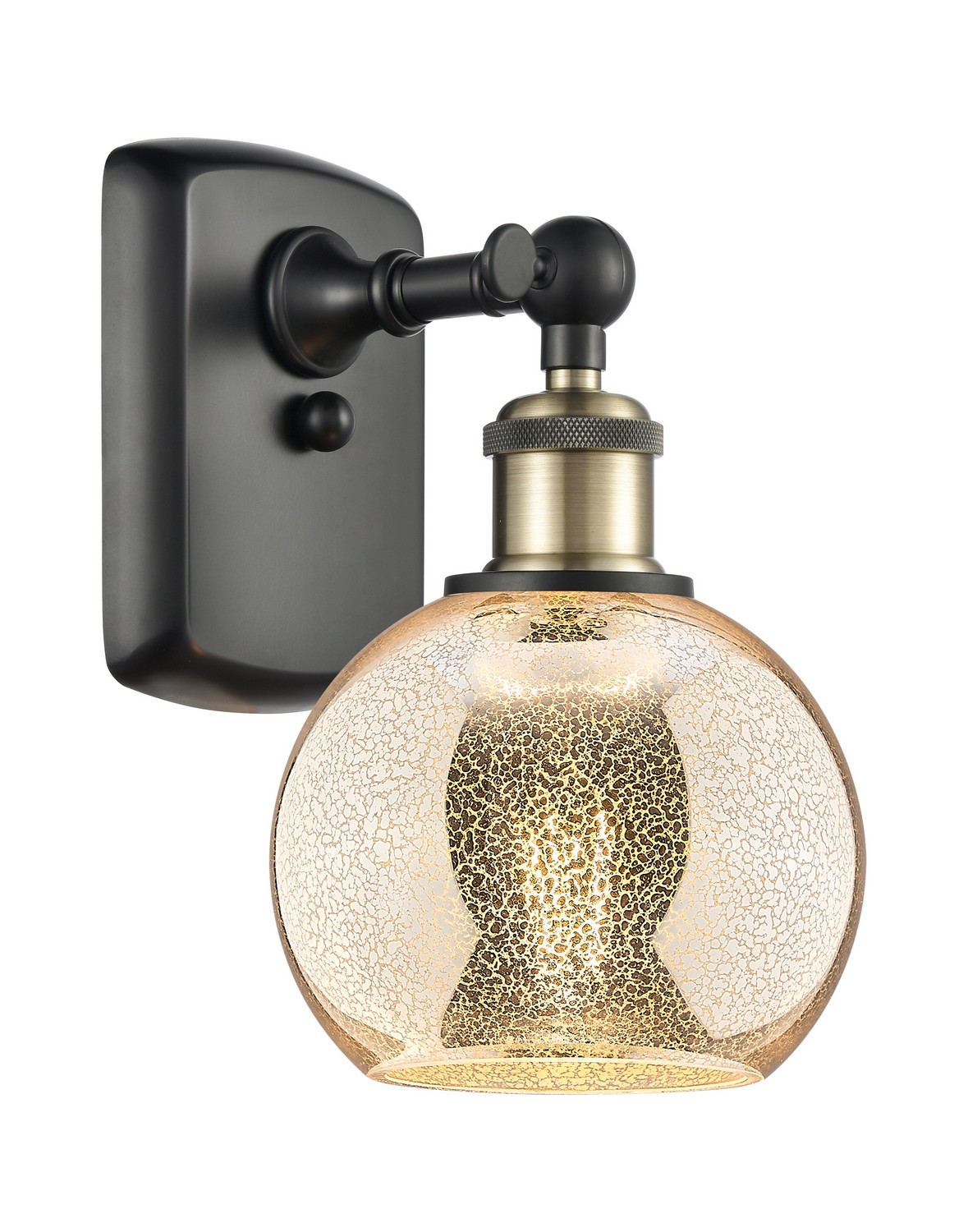 One Light Wall Sconce by Innovations - Ballston Collection, Black Antique Brass Finish - 516-1W-BAB-G128-6